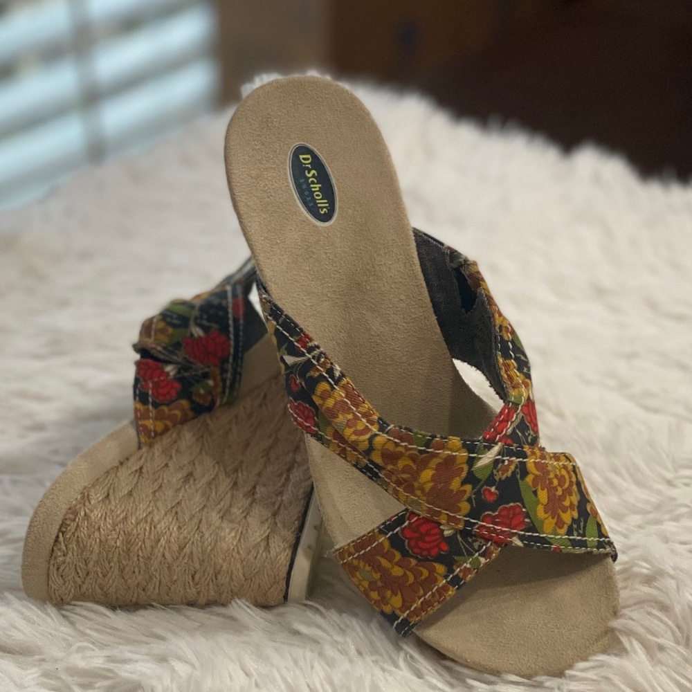 Dr. Schools wedge slide floral